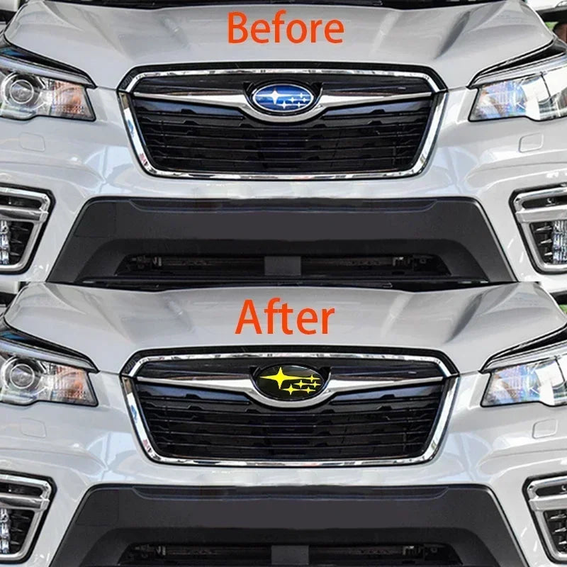 2Pcs Acrylic Car Front Rear Logo Emblem Sticker For Subaru STI XV Impreza BRZ WRX Legacy Outback Auto Hood Trunk Badge Cover
