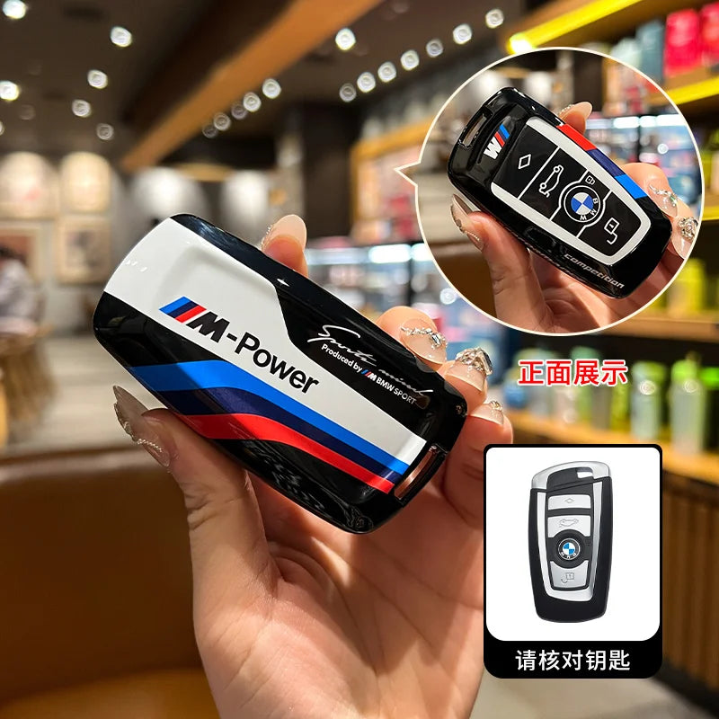 M-Power Logo Car Key Case Cover For BMW 530i 550i 320i 1 2 3 4 5 Series 118i 225i M240i F20 F21 F30 F31 F25 F01 F02 Accessories