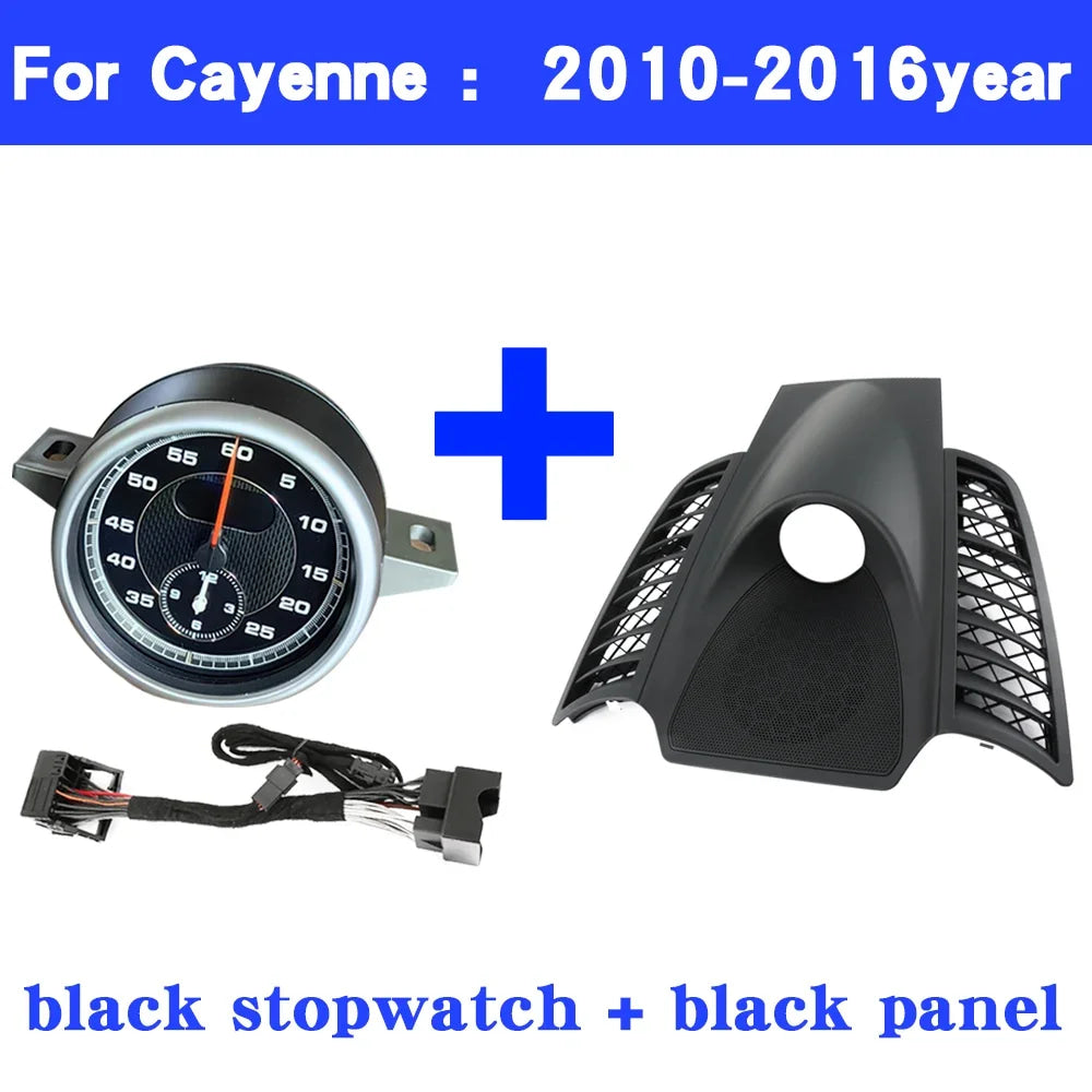 Car Stopwatch Panel Cover For Porsche Cayenne 958 chrono watch Interior Center Dashboard Clock Compass Modification Accessories