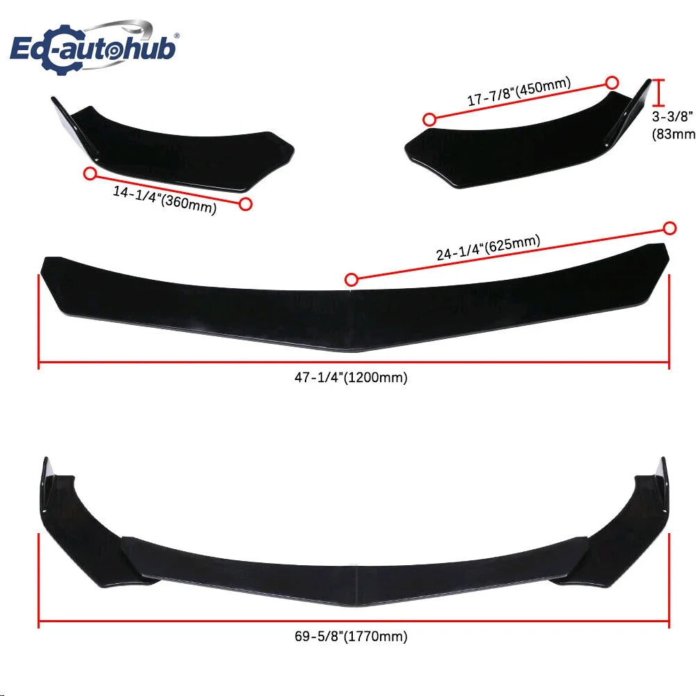 Black Painted Front Splitter Lip Body Kit for Chevy Chevrolet Trax 2023-2026 Auto Accessories Custom Fit Styling Kit