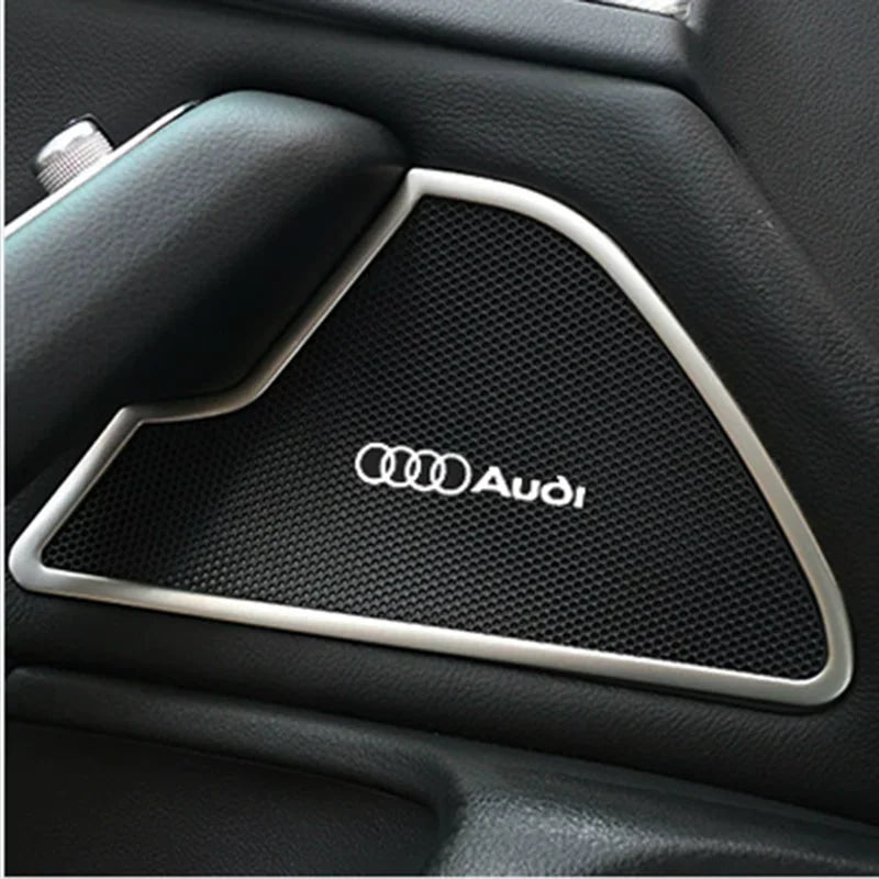 3D Aluminum Car Audio Logo Speaker Emblem Badge Sticker For Audi A3 A4 A5 A6 A7 A1 Q2 Q4 Q3 Q5 Q7 Q8 S3 S4 S5 S6 TT Accessories
