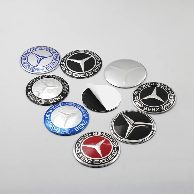 4 PCS 56mm 60mm 65mm Suitable for Mercedes Benz AMG Class W206 W205 W203 GLC Car Hub Cap Center Sticker Logo Badge Sticker