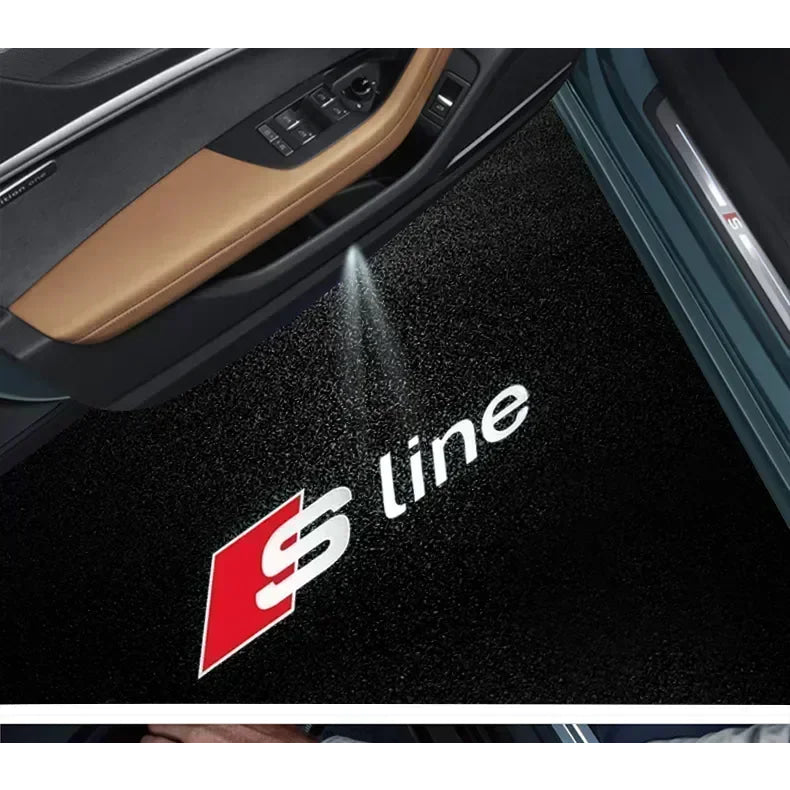 2PCS LED Car Door Welcome Logo Light Projector Lamp For Audi Sline S3 S4 S5 S6 S7 RS Quattro Q7 Q5 Q3 A4 B8 8P A3 A6 C7 A5 A6