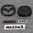 glossy black ABS Car Front Grille Eemblem Rear Trunk Badge Replace stickers  SKYACTIV  GX For 2019-2025 Mazda 3 Logo Accessories