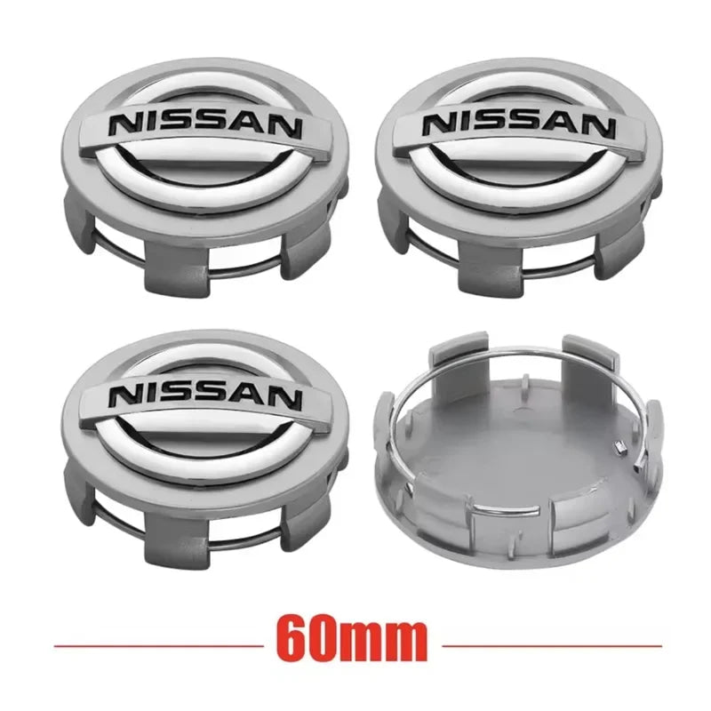 4Pcs 54/60mm Car Wheel Center Hub Caps Cover For Nissan Qashqai Juke Pulsar Sentra Altima Patrol Micra Replacement Accessorie