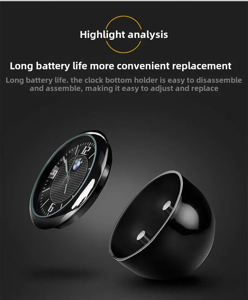 1pc Car Mini Clock Quartz Clock  Night For Audi  Sline A3 A4 A5 A6 A6L A7 A8 Q3 Q5 Q7 S3 S4 S5 RS3 Sticker