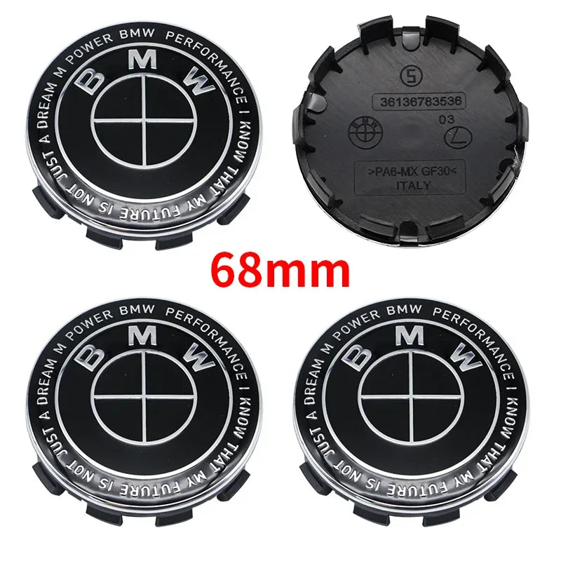 4Pcs 56mm 68mm Carbon Fiber Wheel Center Hub Caps 50th Anniversary Emblem for BMW M Power X5 E46 E90 F10 F30 G20