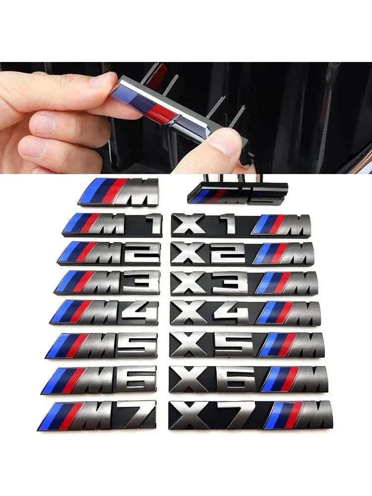 For BMW M Logo X1 X2 X3 X4 X5 X6 F48 G01 E84 E83 F39 F10 F30 G11 G07 G86 G80 G60 E60 E46 3D Car Front Grille Badge Emblem