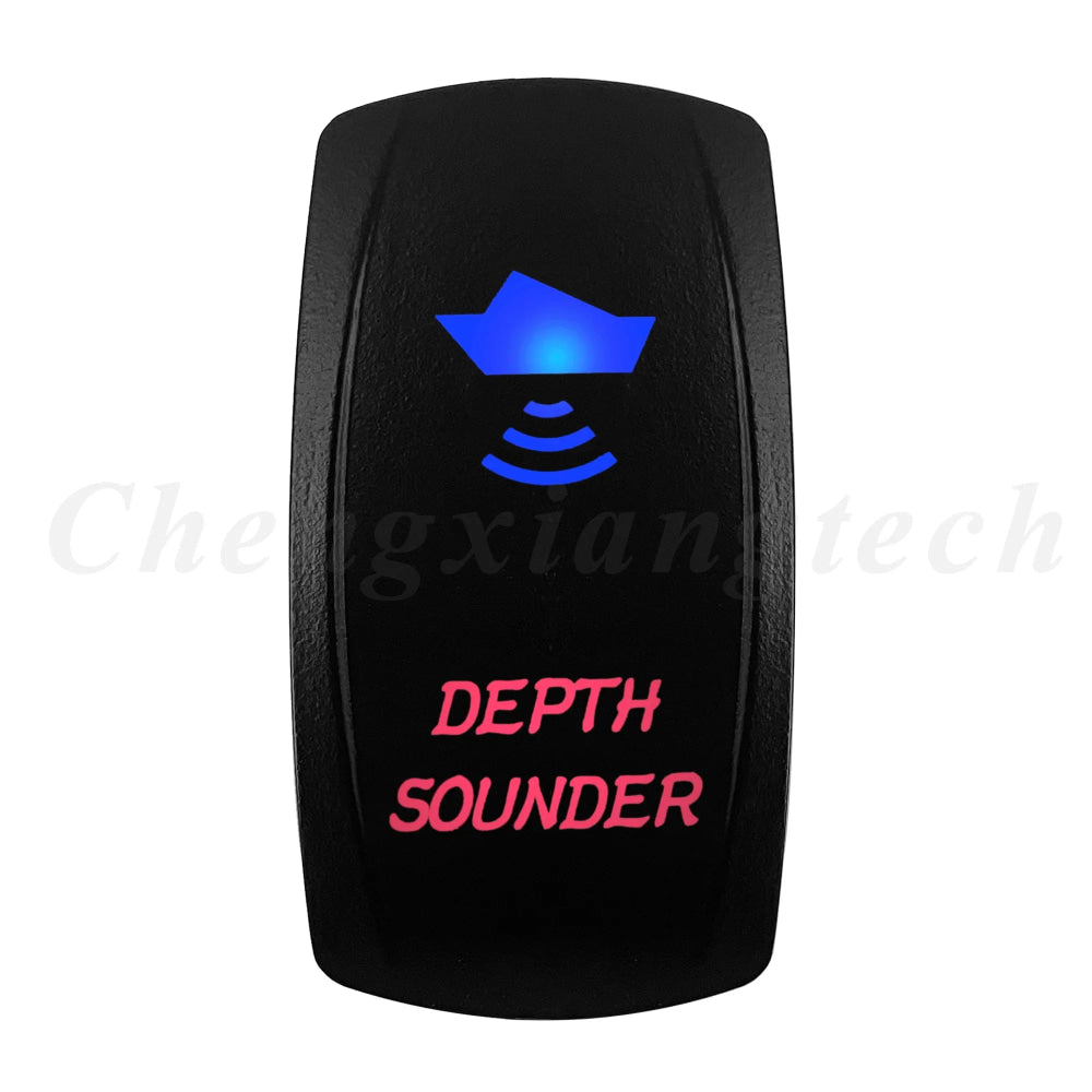 Waterproof 5 Pins SPST On/Off Rocker Switch Blue & Red Led 20A/12V 10A/24V Toggle Switch GPS for Cars,Trucks, RVs, Boats