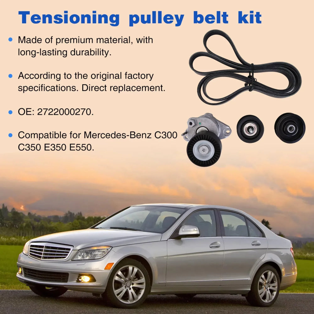 2722021419 2722000270 2722021019 For Mercedes-Benz GLK350 Drive Belt Tensioner & Idler Pulley Serpentine Belt Kit