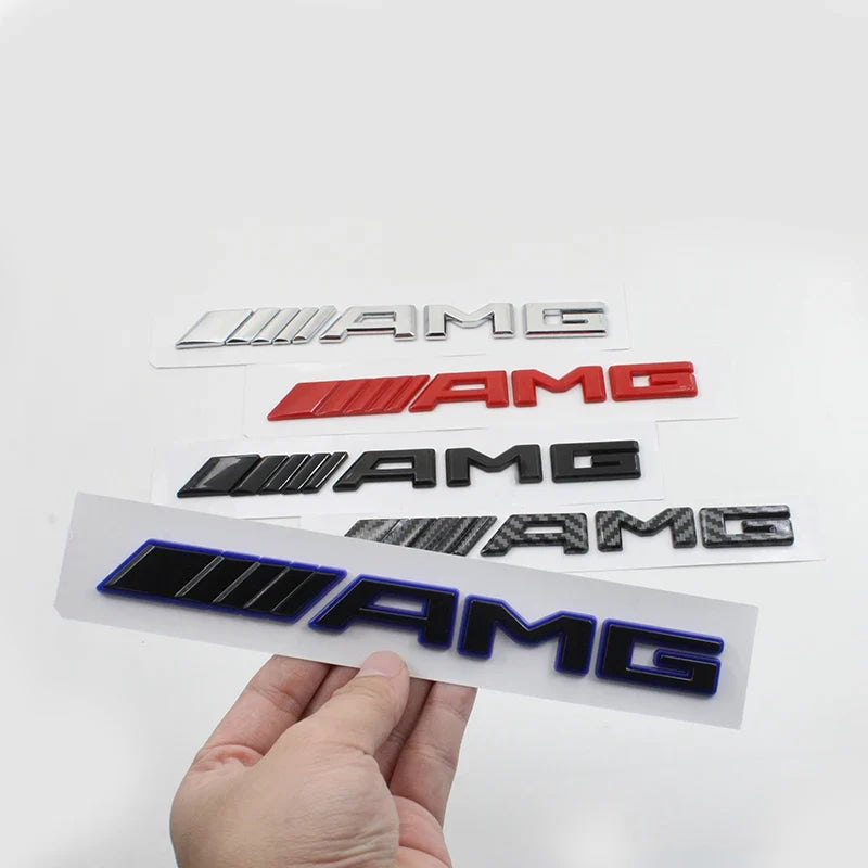3D ABS Car AMG Logo Badge Rear Trunk Emblem Stickers Decal For Mercedes Benz AMG A B C E G W211 W203 W204 W210 W124 Accessories