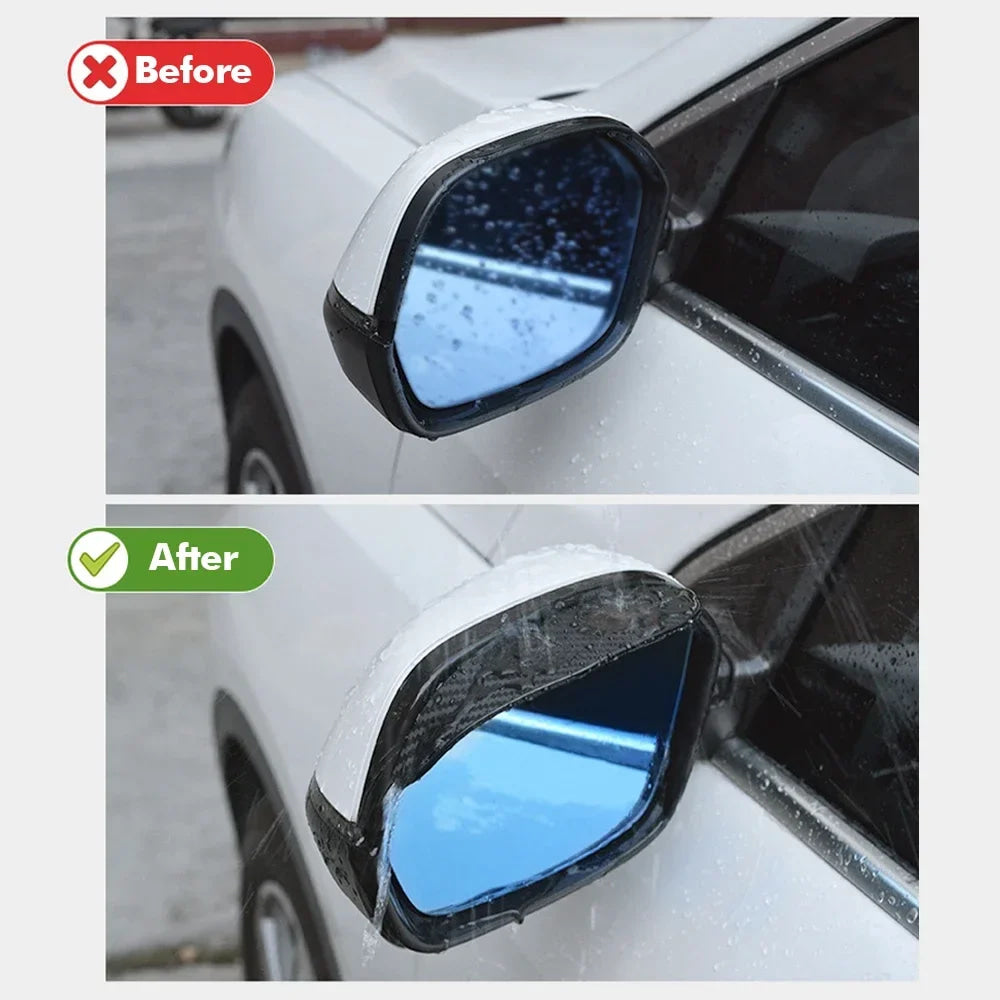2/4Pcs Carbon Fiber Car Rearview Mirror Rain Shield Eyebrow Flexible Rearview Mirror Rain Shield Protector Eyebrow Rain Cover