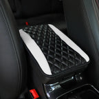 Checkered PU Leather Car Armrest Pad Embroidered Center Console Interior Accessory for All Seasons  WOMEN
