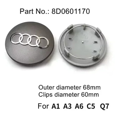 4pcs AUDI 60/61/68/69/77MM/135MM Car Wheel Center Hup Cap Cover for A6L A7 A8 A3 A4 A5 A6 S3 S4 Q3 Q5 Q5L Q7 RS3 RS4 RS5 RS6 TT