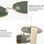 Gafas de sol de marca de Metal de lujo para hombres y mujeres, gafas de sol de moda de diseñador Unisex, gafas ovaladas Unisex con estilo