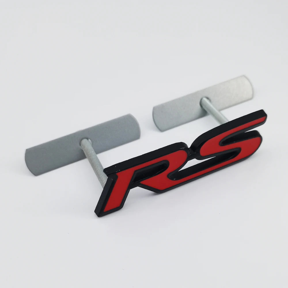 3D Metal Logo RS Emblem Letters Car Front Grille Badge Rear Trunk Sticker For Honda Civic City Fit Shuttle Jazz Car Acceessories