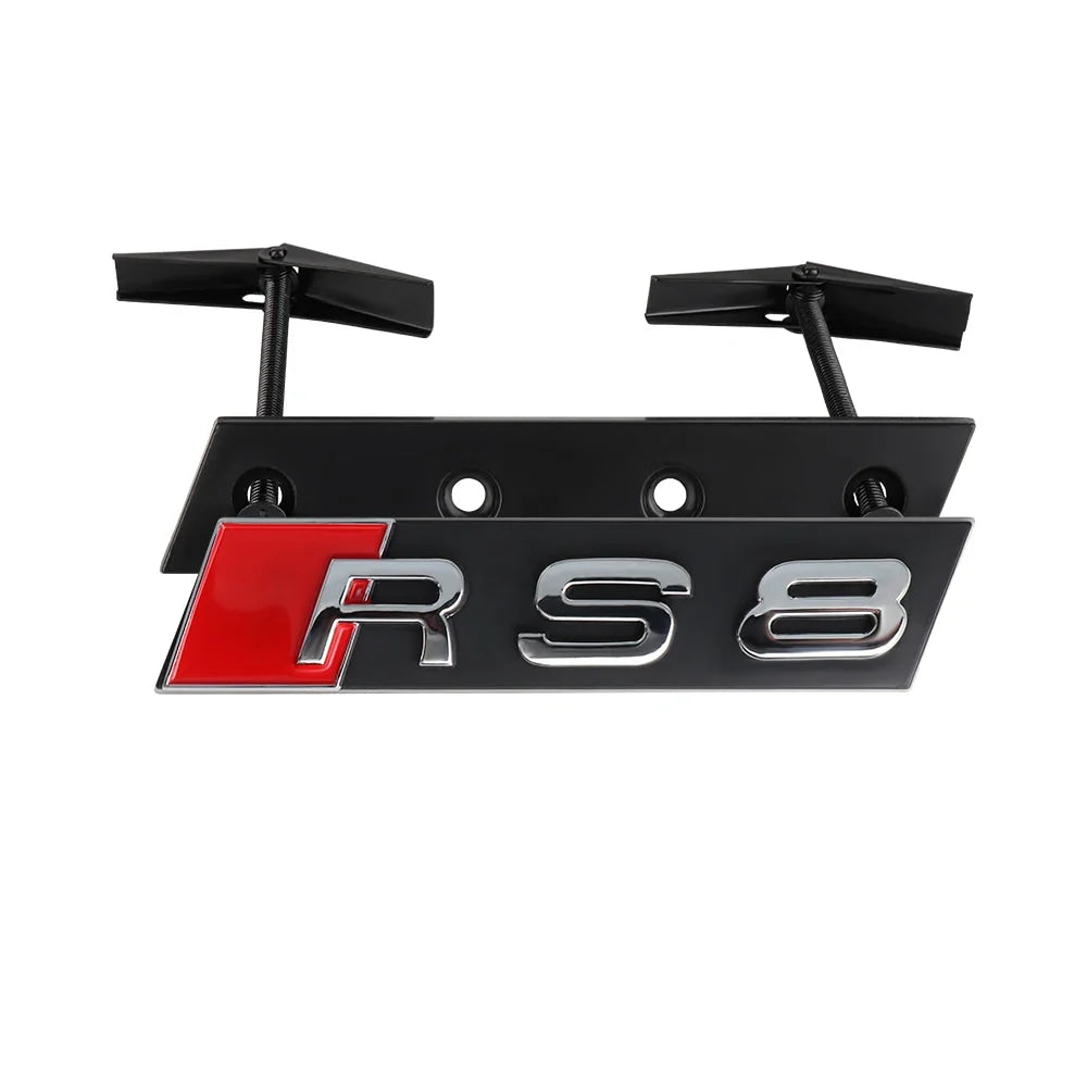 3D ABS For Audi RS6 RS4 RS3 RS5 RS8 RS7 Emblem Car Front Grille Badge Logo Decoration Stickers Exterior Modification Accessories