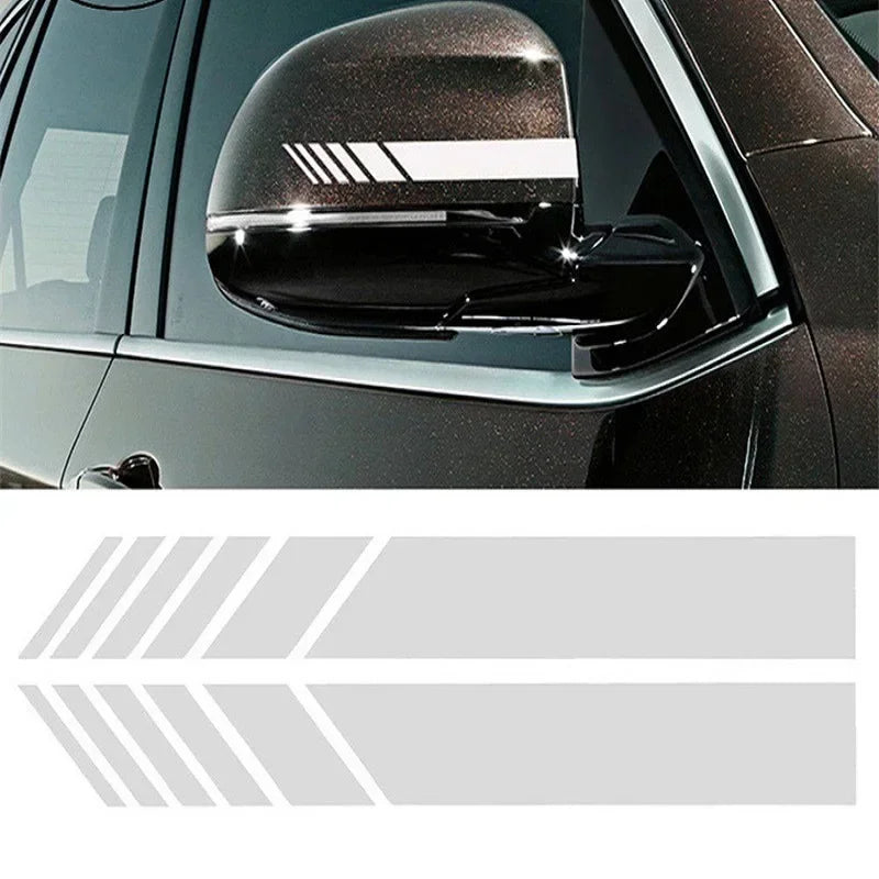 Pegatinas de rayas para espejo retrovisor de coche, calcomanías de vinilo reflectantes, decoración de moda, pegatina impermeable, accesorios exteriores