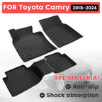 3PCS TPE Car Floor Mats Front & Rear All Weather Custom Fit For Toyota Camry 2018-2024