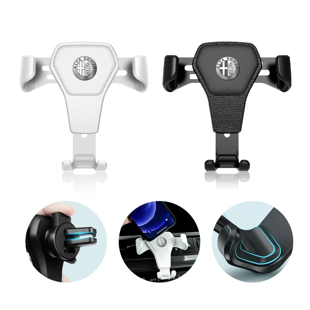 Car Mobile Phone Holder Air Outlet Gravity Sensor Auto Accessories For Alfa Romeo Giulia Stelvio Giulietta 156 159 147 Mito Brer