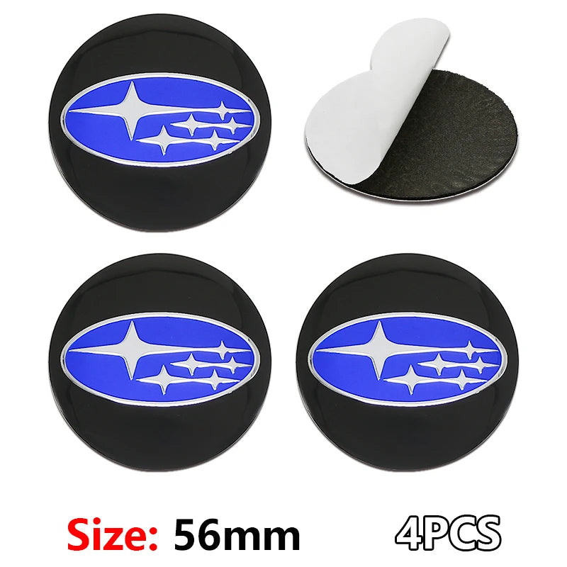 For Subaru STI XV Tribeca Forester Impreza Outback Legacy  56/60mm Car Wheel Center Badge Stickers Hub Cover Emblem Decal