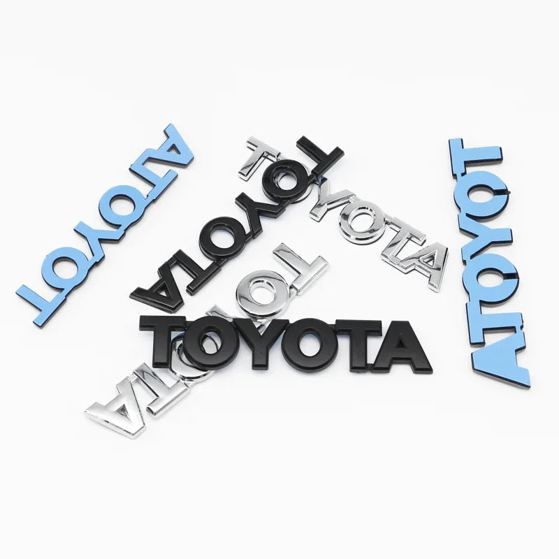 3D ABS TOYOTA Emblem Badge Car Sticker Car Trunk Sticker For Toyota Chr Corolla Camry Yaris Hilux Prius Avensis Auris Prado TRD