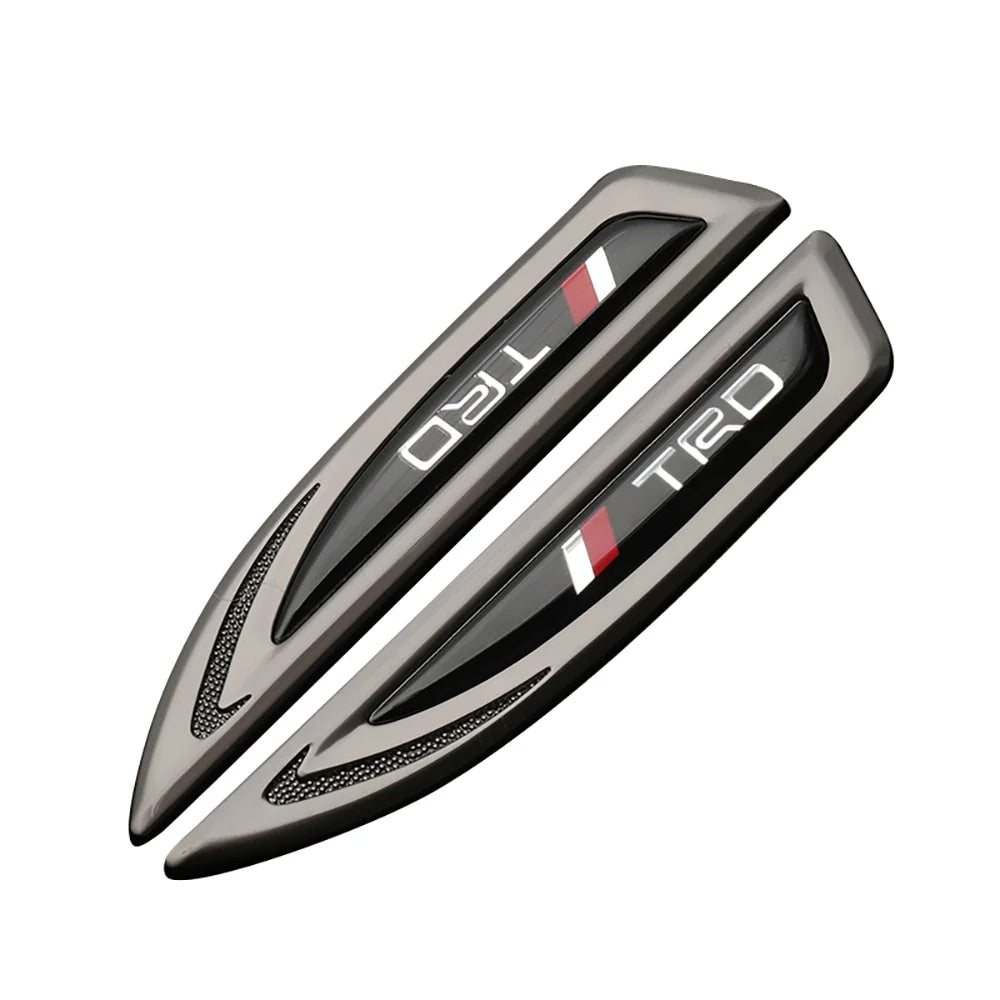 2Pcs Car Metal Car Wing Side Emblem Fender Stickers For Toyota Rav4 TRD Prado Hilux Corolla Auris Prius Camry Venza