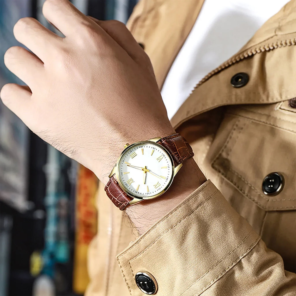 Luxury Minimalist Watch for Men Leather Ultra Thin Band Leather Man Business Wristwatches Casual Quartz Watches Reloj Hombre