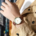 Luxury Minimalist Watch for Men Leather Ultra Thin Band Leather Man Business Wristwatches Casual Quartz Watches Reloj Hombre