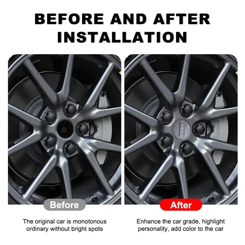 For Audi A8 A5 A6 C5 C6 C7 A7 A1 A3 A4 B5 Q3 Q5 Q7 TT 4pcs 60mm 61mm 68mm 69mm Car Wheel Hub Center Caps Rim Cover Accessories
