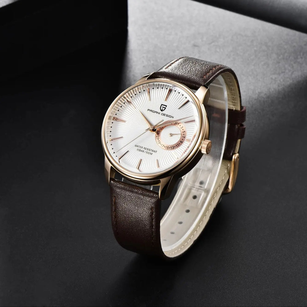 2026 Pagani Design Reloj Hombre PD1654 Quartz Watch Men 100M Water Resistant Leather Strap  Fashion Business Wristwatch reloj