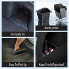 For Tesla Model Y Juniper Trunk Organizer Side Storage Box Boot Organizer Flocked TPE Mat Anti-dirty 2025 Car Travel Accessories