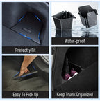For Tesla Model Y Juniper Trunk Organizer Side Storage Box Boot Organizer Flocked TPE Mat Anti-dirty 2025 Car Travel Accessories