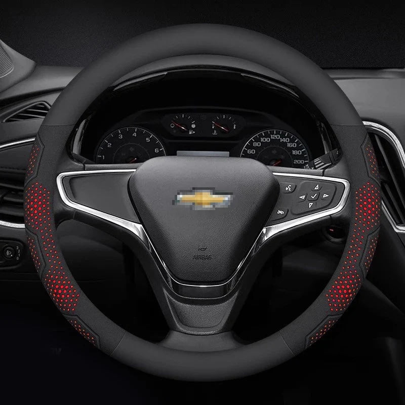 For Chevrolet Cruze Bolt Aveo Spark Onix capti Cavalier Carbon fiber Suede Microfiber Car Steering Wheel Cover Auto Accessories