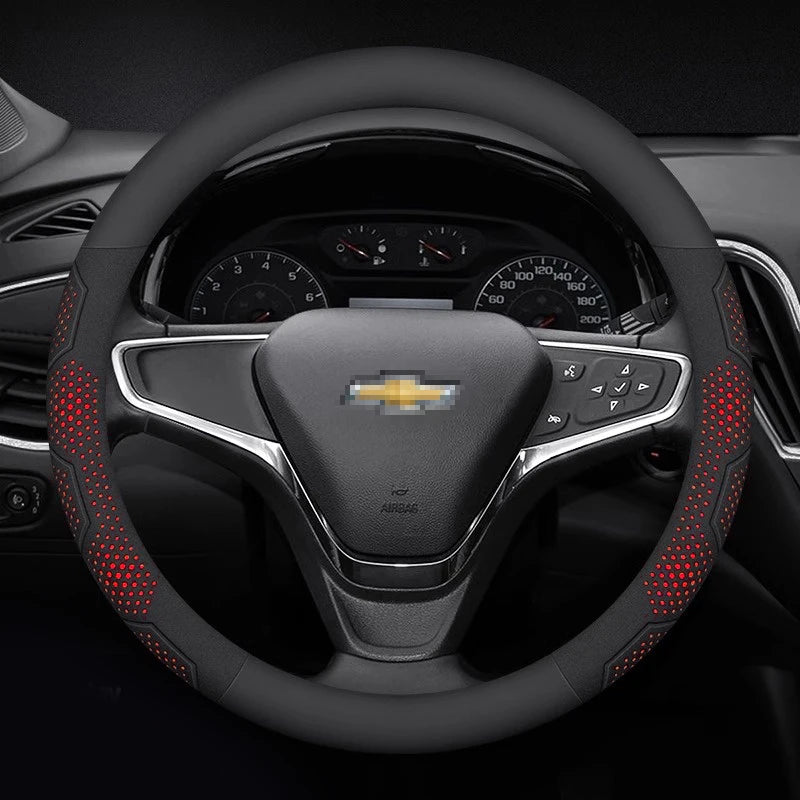 For Chevrolet Cruze Bolt Aveo Spark Onix capti Cavalier Carbon fiber Suede Microfiber Car Steering Wheel Cover Auto Accessories