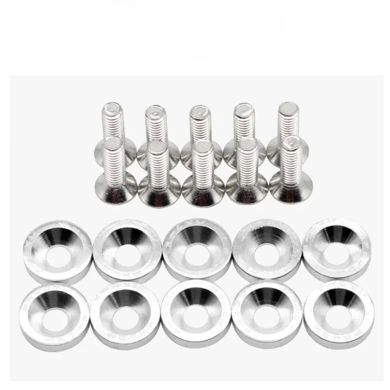JDM Fender Washers M6 Bolt Set Car Modification Gasket Screw Fender Bumper Engine Aluminum Concave Screws Hex Fastener for Honda