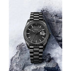 TOMI New Men's Watch Brooch Ring Gift Box Set Luxury Business Stainless Steel Strap Men's Calendar Casual Quartz Watch Reloj