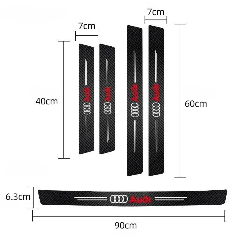 Car Door Trunk Sill Protective Strip Threshold Anti Scratch Sticker for Audi sline A4 B7 B8 B9 A3 8P 8V 8L A5 A6 Q3 Accessories