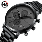 Reloj Hannah Martin Top para hombre, marca de estilo empresarial, acero inoxidable, moda, resistente al agua, deportivo, reloj de cuarzo multifuncional para hombre