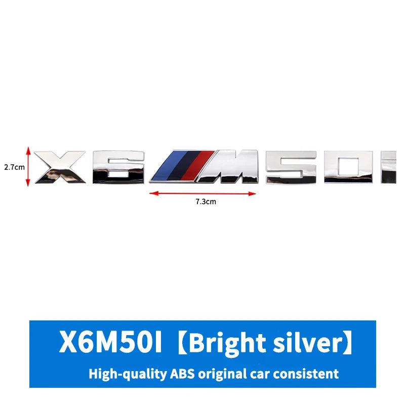 3D ABS M-Standard Sports Competition Emblem Rear Trunk Logo Sticker For BMW M1   X2 X3M X4M X5M X6M X7M Auto Modification  Badge