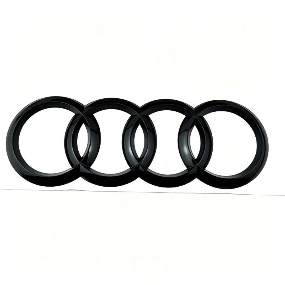 ABS 4Ring Logo For AUDI Quattro A6 2012-2017 Car Hood Front Grill Rear Trunk Emblem Gloss Black Sticker Sline Accessories
