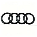 ABS 4Ring Logo For AUDI Quattro A6 2012-2017 Car Hood Front Grill Rear Trunk Emblem Gloss Black Sticker Sline Accessories