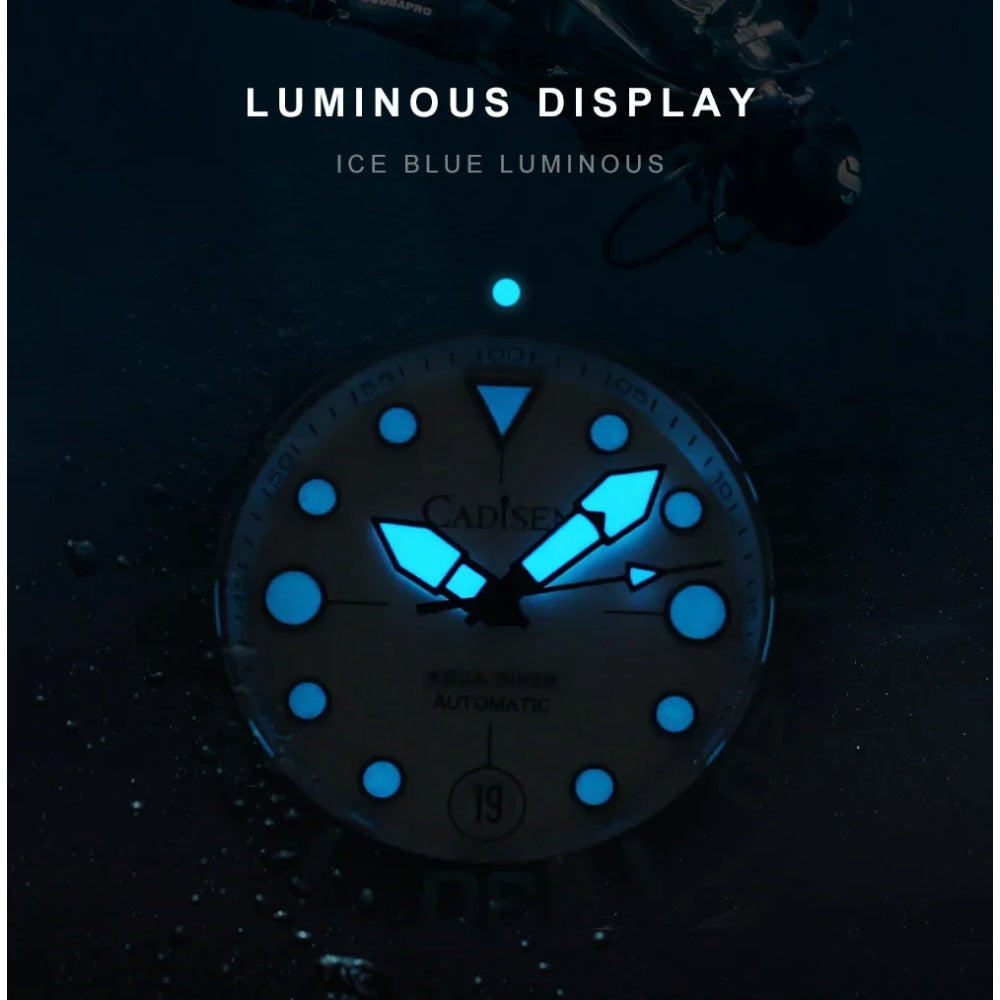 CADISEN AQUA DIVER New Brand Luxury Men Watches Automatic Watch Japan MIYOTA 8215 100M Waterproof Luminous Mechanical Wristwatch