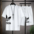 Summer 2026 New Men's pullover sportswear Set, fashionable basketball men's casual short-sleeved T-shirt + shorts two-piece set