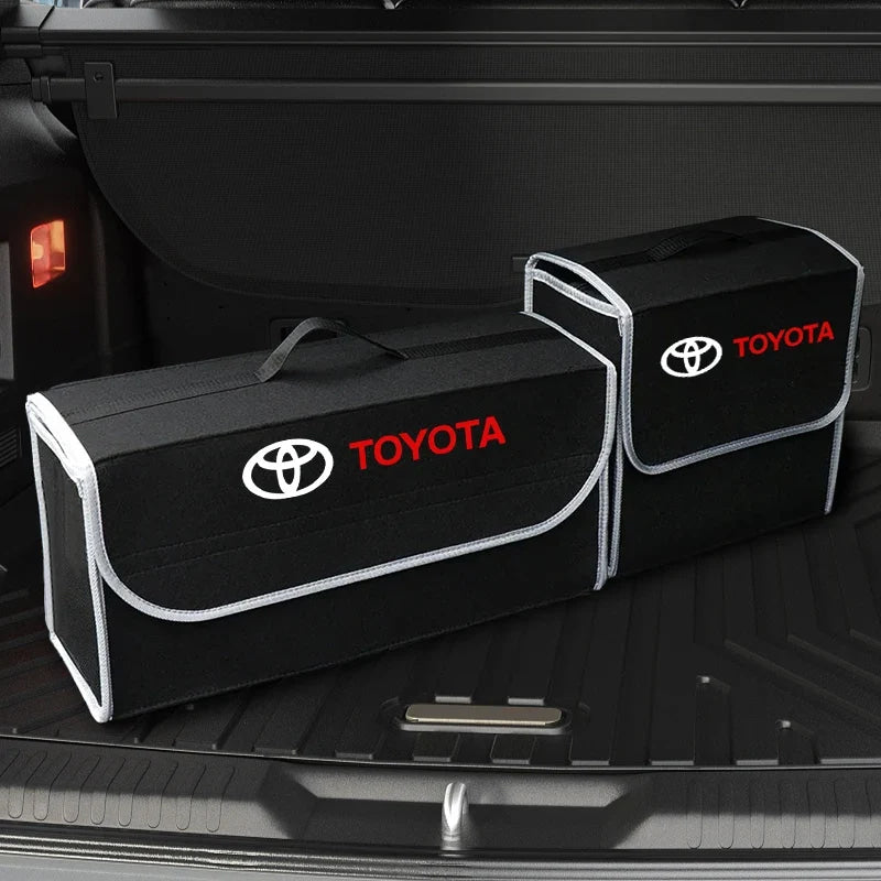 Car interior sticker Car Trunk Storage Box Foldable Felt Organizer Stowing Tidying Box For Toyota Corolla Camry rav4 Yaris hilux