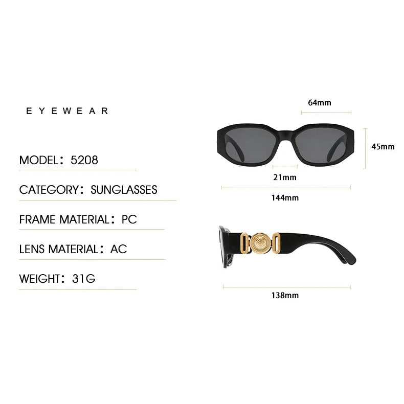 Vintage Square Luxury Small Frame Sunglasses Men Women Rectangle Brand Design Fashion Square Sun Glasses Shades Vintage Glasses