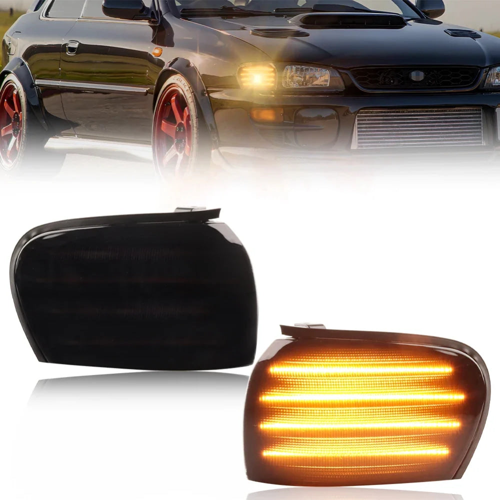 2X Front Corner Side Marker Light Parking Light Turn Signal Light LED For 1995 1996 1997 1998 1999 2000 2001 Subaru Impreza WRX