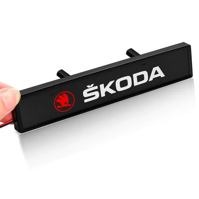 For Skoda Octavia 2 3 Car Front Grille Sticker Badge Car Head Grill Emblem LED Light Emblem For Skoda Octavia MK2 MK1 2 3 A5 A7