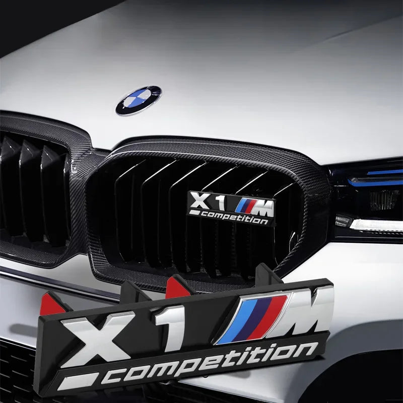 1Pcs  3D ABS Plastic M Series Decor Badge, Front Grille M Sport Logo Car Styling Trim Accessories for BMW M Competition Mo