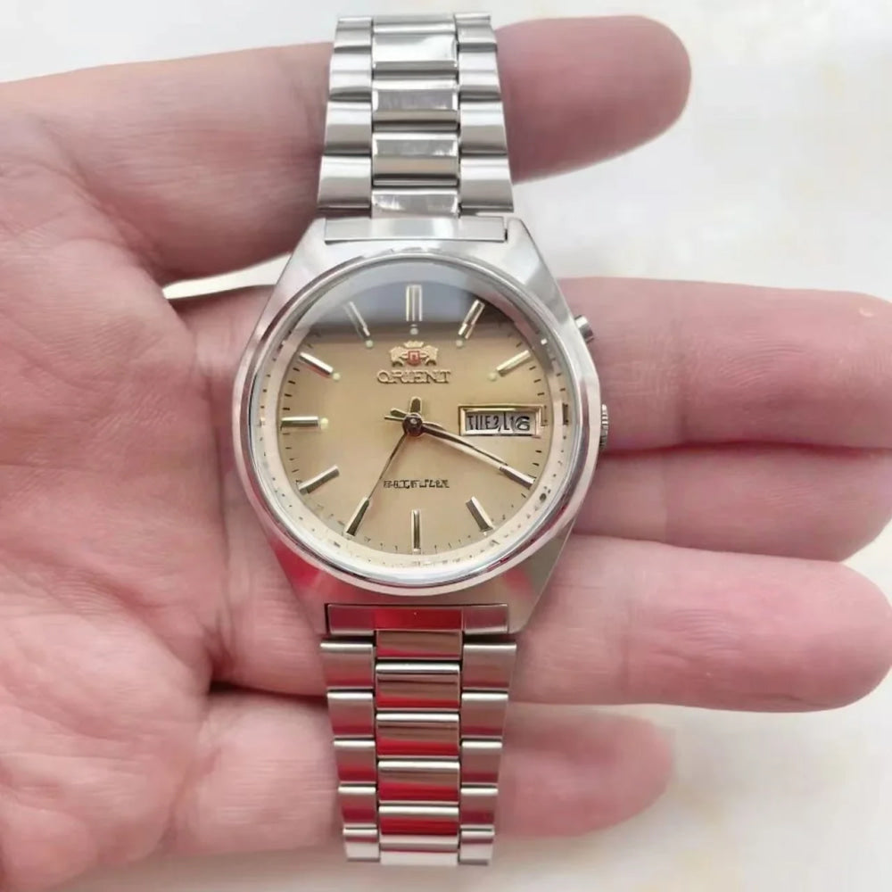 36MM Casual Diamond Date Sports Watch with Japanese Movement Unisex Mechanical Watch in Stainless Steel World Time Orient Series